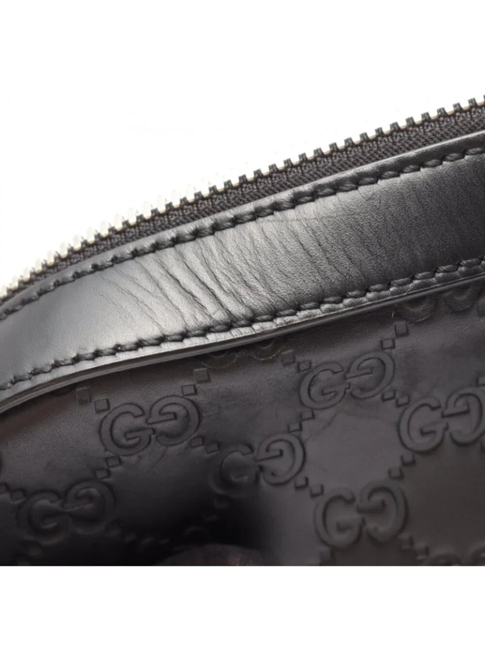 Gucci Briefcase Guccissima 2-Way Black Leather